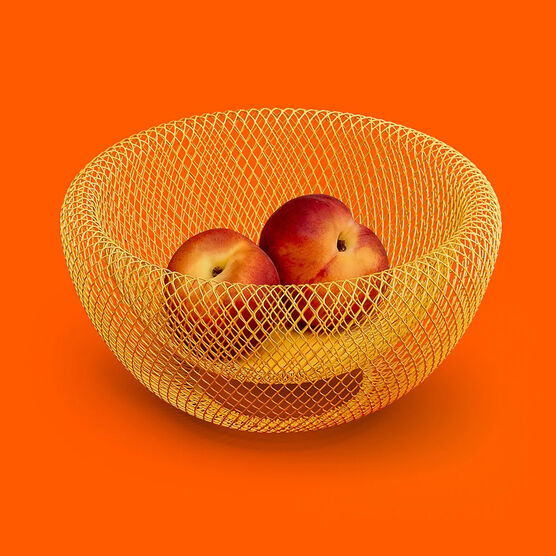 Yellow wire mesh bowl